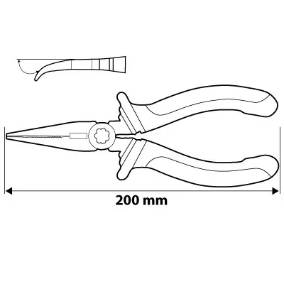 Hajlított csőrű fogó 200mm