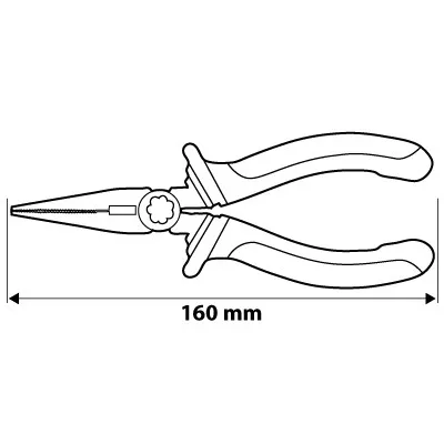 Hosszúcsőrű fogó 160mm, 1000V, szigetelt, CRV, polírozott