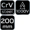 Kombinált fogó 200mm, 1000V, szigetelt, CRV, polírozott