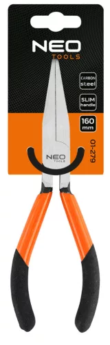Laposcsőrű fogó 160mm, Slim széria, keskenyített fogantyú