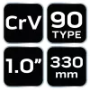 Csőfogó 90fok, 1", CRV, 330mm