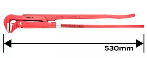 Csőfogó 90fok, 2", CRV, 530mm