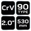 Csőfogó 90fok, 2", CRV, 530mm
