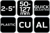 Csővágó 50-127mm, alumínium, réz
