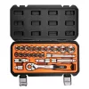Dugókulcskészlet 1/2", 90 fogas racsni, 23db