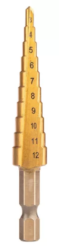 Lépcsős fúrókészlet, HSS-Titán, 3-20mm, hatszög szárral, 3db