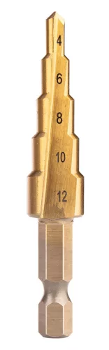 Lépcsős fúrókészlet, HSS-Titán, 3-20mm, hatszög szárral, 3db