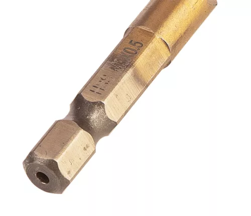 Gépi menetfúró, 2az1-ben előfúró éllel, HSS-Titán, M3x0.5mm, hatszög szárral