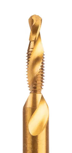 Gépi menetfúró, 2az1-ben előfúró éllel, HSS-Titán, M5x0.8mm, hatszög szárral