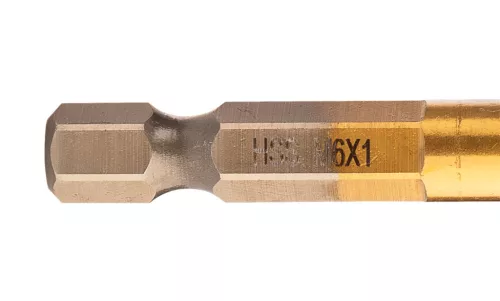 Gépi menetfúró, 2az1-ben előfúró éllel, HSS-Titán, M6x1mm, hatszög szárral