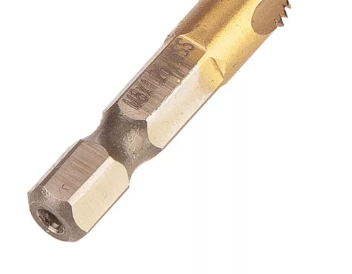 Gépi menetfúró, 2az1-ben előfúró éllel, HSS-Titán, M8x1.25mm, hatszög szárral