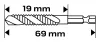 Gépi menetfúró, 2az1-ben előfúró éllel, HSS-Titán, M8x1.25mm, hatszög szárral