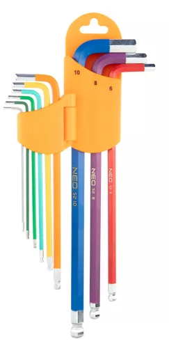 Imbuszkulcs készlet 9db hosszú 1.5-10mm, színes