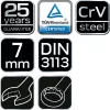 Csillag-villáskulcs 7x110mm, CRV, DIN3113