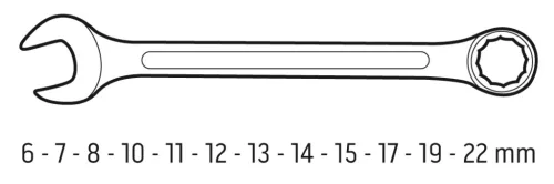 Csillag-villáskulcs készlet 6-22mm, 12db