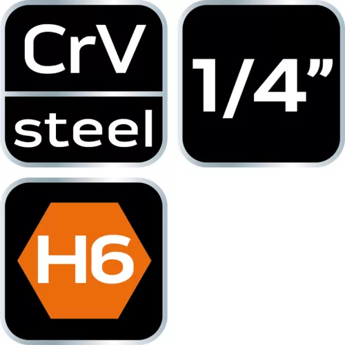 Imbusz dugókulcs 1/4" H6, 37mm, min. rendelés: 5db