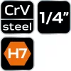 Imbusz dugókulcs 1/4" H7, 37mm, min. rendelés: 5db