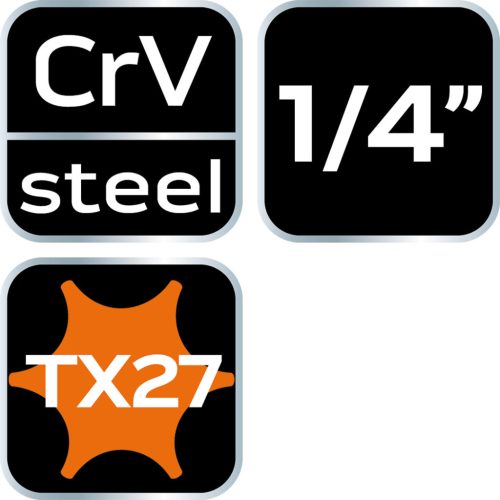 Torx dugókulcs 1/4" 87mm, T27, min. rendelés: 3db