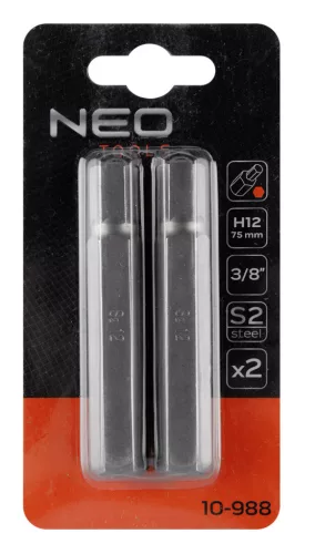 Imbusz bit, 3/8", 12x75mm, S2, 2db
