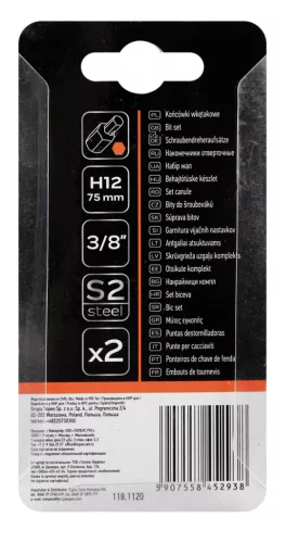 Imbusz bit, 3/8", 12x75mm, S2, 2db