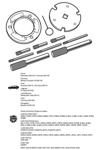 Vezérműtengely blokkoló készlet, Ford/Citroen/Fiat/Jaguar/Land Rover/Ldv/Peugeot dízelmotorokhoz