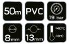 Pneumatikus tömlő 8x13mm, 50 m, 19 bar
