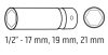 Dugókulcskészlet ALUFELNIHEZ, VÉKONYFALÚ, 1/2", 3db (17mm, 19mm, 21mm), Cr-Mo