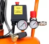Kompresszor, 24L, 8 bar, 125l/perc, extra csendes, kefementes motorral, olajmentes, 80db