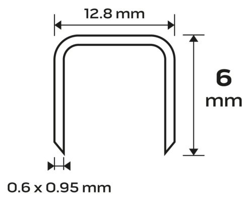Tűzőkapocs, horganyzott, TYP80, pneumatikus tűzőgéphez 14-572-höz, GA21, 6mm, 4000db