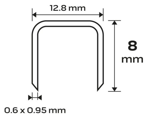 Tűzőkapocs, horganyzott, TYP80, pneumatikus tűzőgéphez 14-572-höz, GA21, 8mm, 4000db