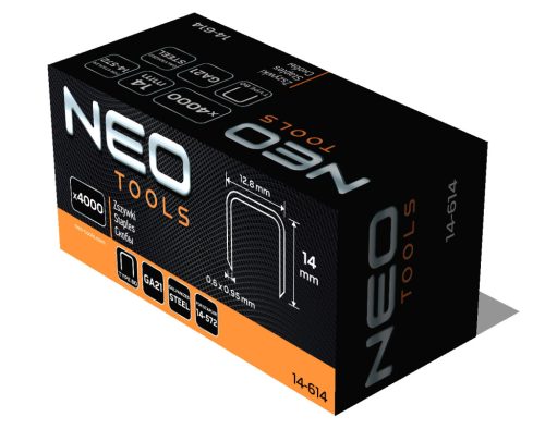 Tűzőkapocs, horganyzott, TYP80, pneumatikus tűzőgéphez 14-572-höz, GA21, 14mm, 4000db