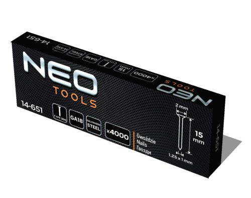 Tűzőszeg, horganyzott, TYP 300F, pneumatikus tűzőgéphez 14-570-hez, GA18, 15mm, 4000db