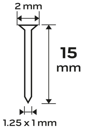 Tűzőszeg, horganyzott, TYP 300F, pneumatikus tűzőgéphez 14-570-hez, GA18, 15mm, 4000db