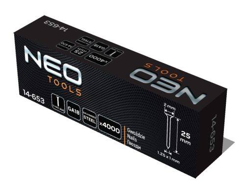 Tűzőszeg, horganyzott, TYP 300F, pneumatikus tűzőgéphez 14-570-hez, GA18, 25mm, 4000db