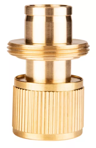 Tömlő gyorscsatlakozó 3/4", vízstoppos, réz