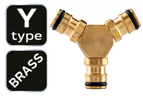 Y csatlakozó, 3 ágú, réz