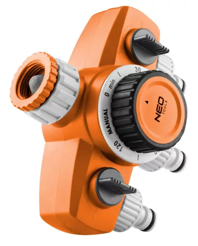 Mechanikus öntözőidőzítő óra, 3 utas, max.120perc