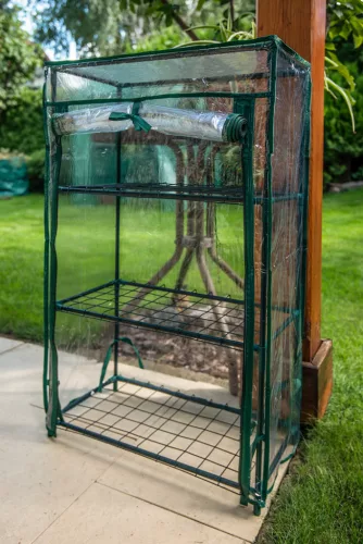 Növényház 46x24x80cm, PVC fólia, fémszerkezet