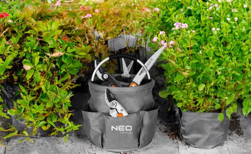 Kerti szerszámos táska, 28x28x27cm, Oxford szövet, oldalzsebekkel