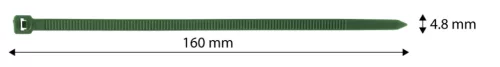 Kerti kötegelő, gyorskötöző 4.8x160mm, 50db, zöld, min. rendelés: 5cs