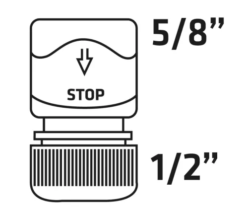 30db tömlő gyorscsatlakozó 1/2" vízstoppos, kétkomponensű, kínálódobozban