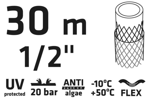 Locsolótömlő 1/2", 30m, Economic, zöld