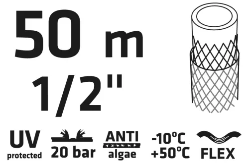 Locsolótömlő 1/2", 50m, Economic, zöld