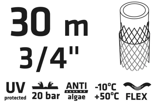 Locsolótömlő 3/4", 30m, Economic, zöld