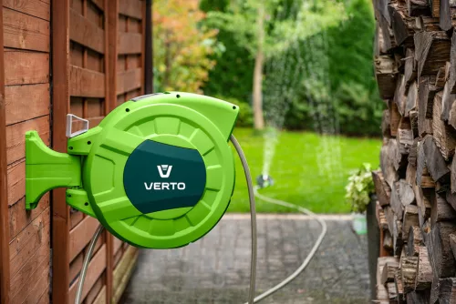 Autómata tömlődob, 20m locsolótömlő + 2m csatlakozó tömlő, 10bar, pp ház, PVC tömlő, falra szerelhető