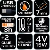 Akkus ragasztópisztoly 8mm, 4V, USB tápegység