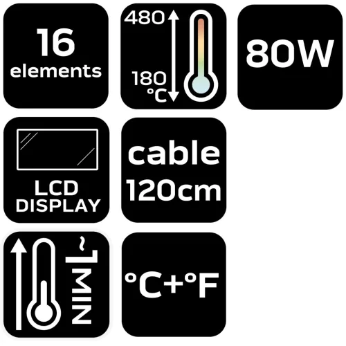 Forrasztópáka készlet preciziós forrasztáshoz, 80W, 16db