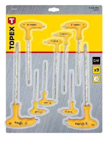 Torxkulcs készlet T nyelű, 9db