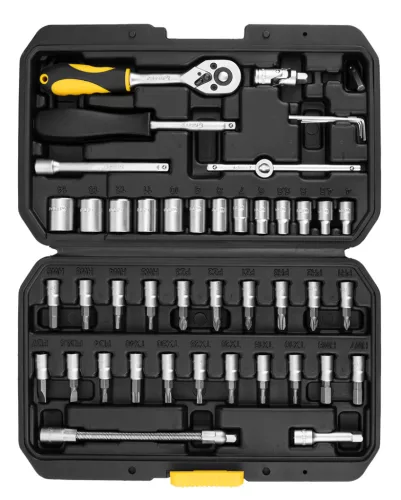 Dugókulcskészlet + bitkészlet 1/4" 46db