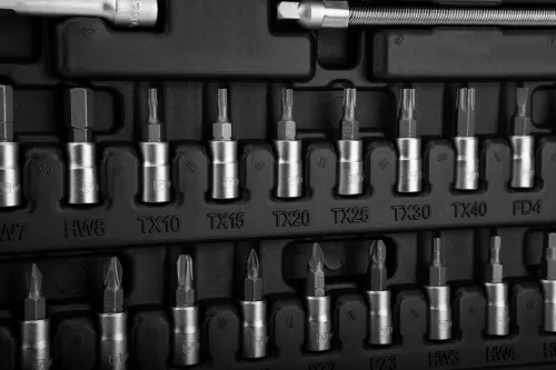 Dugókulcskészlet + bitkészlet 1/4" 46db